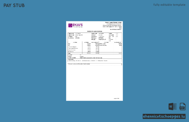 BYJUs Lern-App: Beispiel-Gehaltsabrechnung (Vorschau)